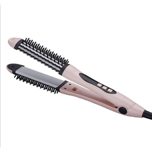 Professional Ceramic Anion Hair Curler Straightener Hot Heat Comb Electric Hair Brush Curling Comb Round Large Roller Waver Iron