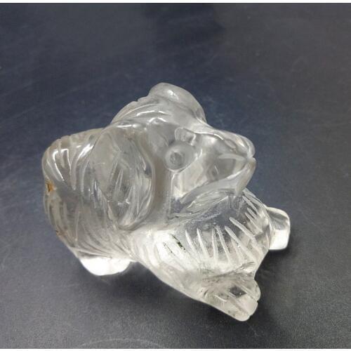 130g Natural cleare Quartz Crystal dog Carving for white Crystal dog Reiki Healing Meditation Chakra Holiday Gift