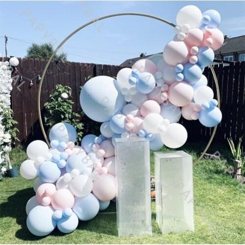 118Pcs Macaron Blue Pink Balloon Arch Garland Kit White Latex Balloons Set Romantic Wedding Party Decoration Birthday Gifts