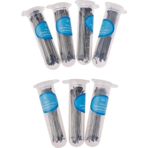 100 Pcs Insect Pins Specimen Needle Stainless Steel with Plastic Box for School Lab Entomology Body Dissection Insect Needle