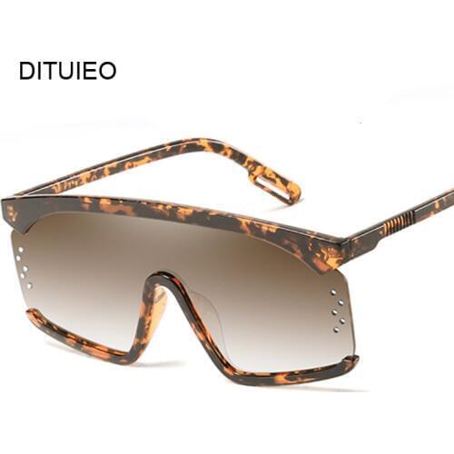 Vintage Shield Sunglasses Women 2019 Oversized Windproof Glasses One Peice Big Frame Goggles Sun Glasses Female