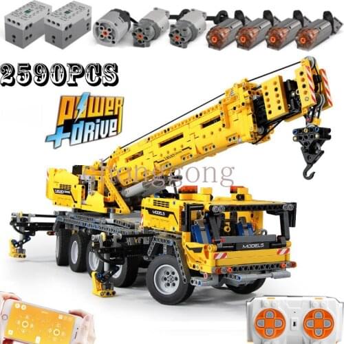 MOULD KING MOC High-Tech Motor Power Mobile Crane Mk II Truck Model sets Building Blocks Bricks Kids DIY Toys Christmas Gifts