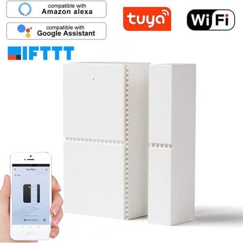 Tuya Smart WIFI Magnetic Door Window Sensor Open Alarm Entry Alert Security Detector Remote Control Smart Life Alexa Google Home