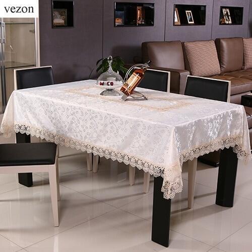 Vezon Jacquard Tablecloths On The Table
