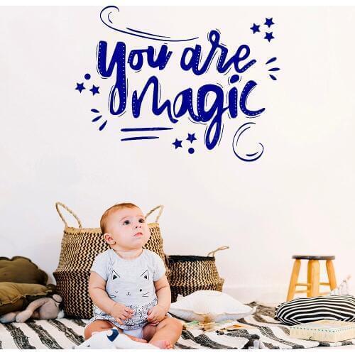 Magical Quote Wall Decoration Decal Removable Vinyl Wall Stickers For Nursery Playroom And Girls Room Modern Art Mural Z606