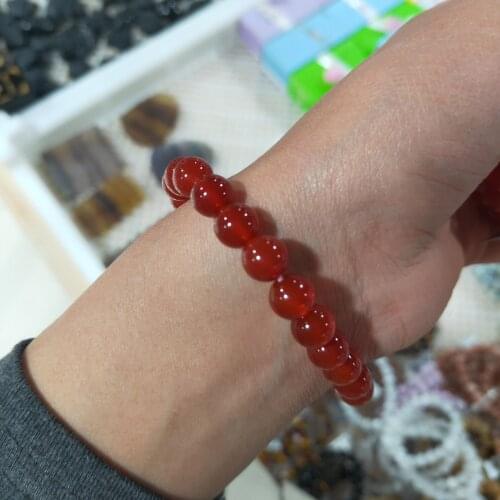 High Quality Natural Stone Red Agates Beads Bracelet Fashion Beaded Charm Yoga Healing Energy Bracelets Jewelry for Women Men