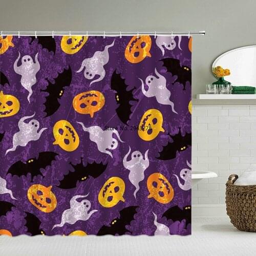 Halloween Pumpkin Funny Shower Curtains Bath Curtain Waterproof Bathroom Home Decor Washable Fabric Bathroom Screens