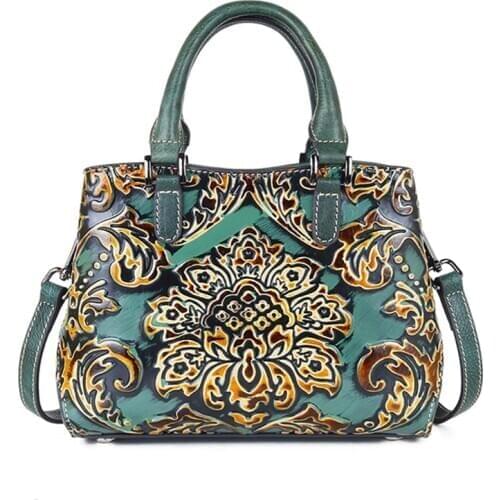 High Quality Genuine Leather Women Handbag Tote Messenger Bag Embossed Natural Skin Female Top Handle Shoulder Cross body Ba