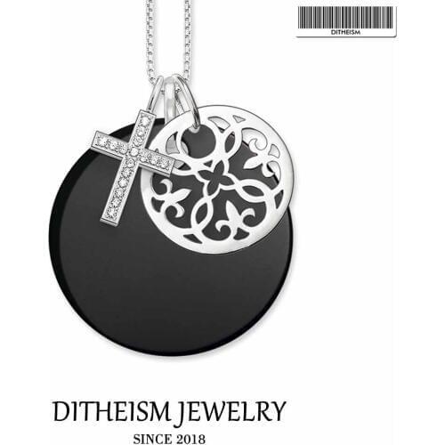 Link Chain Necklace Cross Ornament, 2018 New Fashion 925 Sterling Silver Jewelry Trendy Gift For Men Women Girls