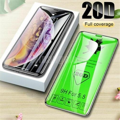 10PCS 20D Full Cover Tempered Glass For iPhone 11 8 Plus 7 Protective Glass For iPhone X XR Xs max Screen Protector Film
