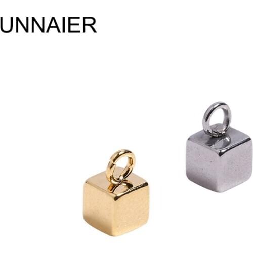 10piece diy jewelry accessories square three-dimensional pendant stainless steel plating gold