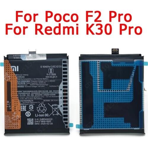 100% Original For Xiaomi Mi Poco F2 Pro Redmi K30 Ultra Battery BM4Q Li-lon Built-in Batteria Replacement Repair Spare Parts