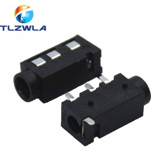 100Pcs 3.5 MM headphone jack audio jack PJ-320 3-line pin female connector SMD stereo headphones PJ-320B