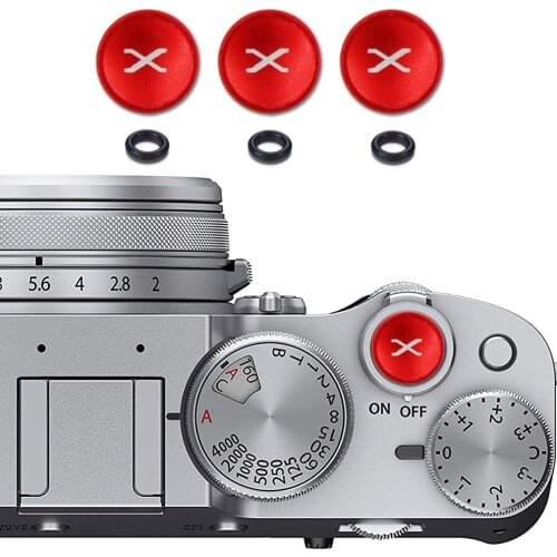 3 x Red Metal Shutter Release Button for Fuji XT4 XT3/2 XT30 XT20 X100V X100S X100T X100F XE4 XE3 XE2 Xpro3 Xpro2 X70 and More