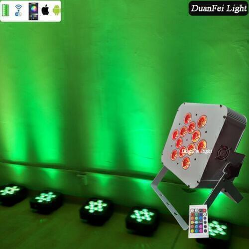 30 pcz 12x15w rgbwa par cans led wireless flat par wifi fouction with battery powered