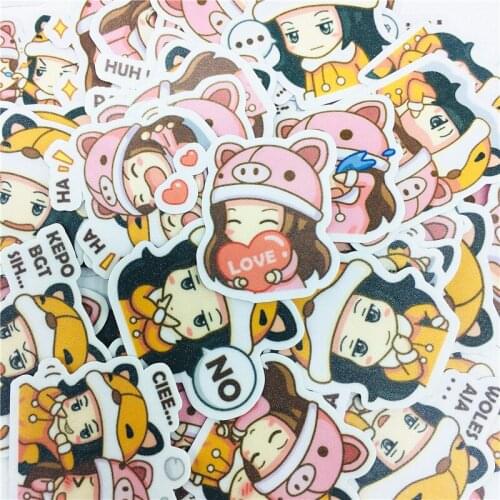 38 PCS Anime Cute hat girl loli Stickers And Scrapbooking stickers book Student label paper sticker DIY Stationery
