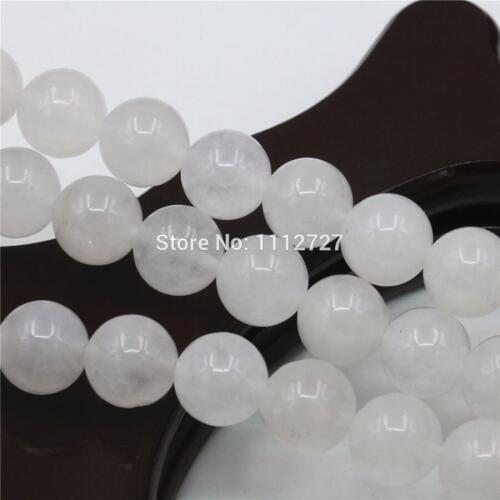 4 6 10 12mm Accessory Craft Part White Clarity Chalcedony Stone Loose Beads Round Diy Crafts Jewelry Making Gifts 15inch Fitting