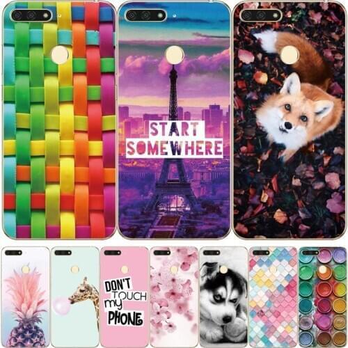 For Huawei Honor 7A pro 5.7"inch AUM-L29 Case Soft Silicon TPU Phone Back cover 360 Protective Case For Huawei Y6 Prime 2018