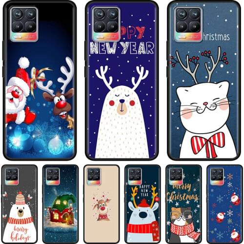 Merry Christmas Cute Animals Phone Case for Realme 8 7 6 5 Pro XT GT Neo Cover for C21 C20A C15 C11 C3 X50 X7 Pro Ultra Coque