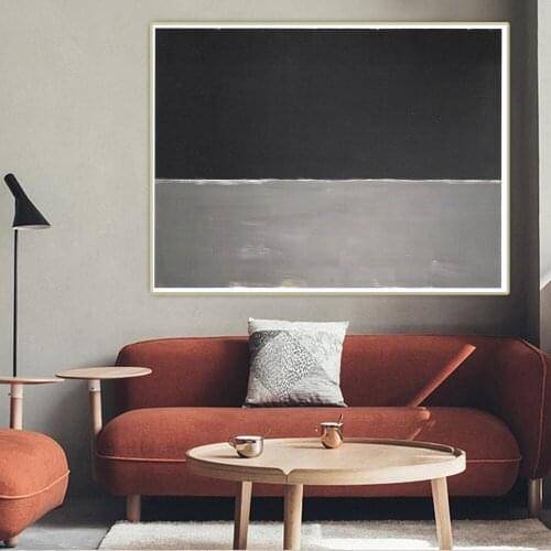 Citon Mark Rothko《Untitled(Black on Grey)》Canvas Oil Painting Abstract Painting Decorative Picture Wall Decor Home Decoration