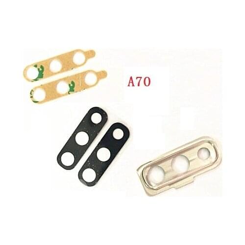For Samsung Galaxy A50 A505F A70 2019 A705 Rear Camera Glass Lens Cover With Frame Holder with Sticker Replacement Spare Parts