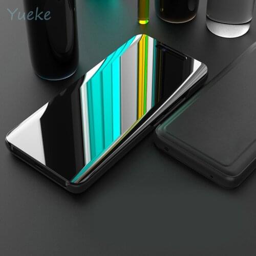 For Samsung Galaxy M20 SM-M205F M205FN 6.3 Inches 2019 Flip Mirror Case Luxury Smart Shockproof Magnetic Vertical Stand Cover