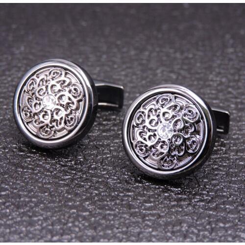 DY new high-quality copper material of mens fashion French luxury design Cufflinks gun black crystal retro pattern Cufflinks
