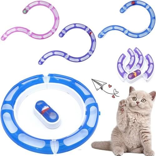 Cat Toys Interactive Track Ball Toy Cat Round Shape Kitten Play Tunnel Pet Intelligence Amusement Cats Training Puzzle Game Toy
