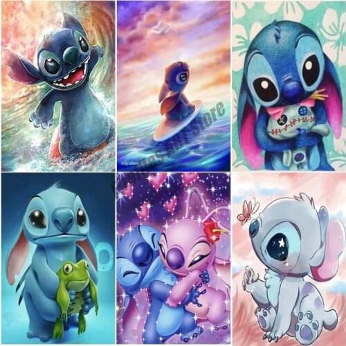 Disney Cartoon Lilo Stitch Nani Diamond Painting Full Square/Round Diamond Mosaic Childrens Room Decor Cross Stitch Kits Gift