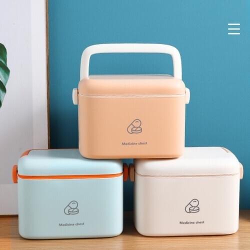3 Colors Family First Aid Box With Handle Emergency Kits Case Portable Treatment Medicine Storage Box For Home Car Travel
