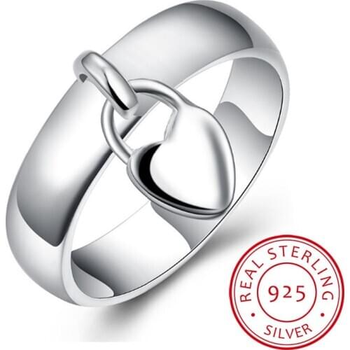 LEKANI Romantic Love gift Heart shape charm Pendant design Beautiful women High quality 925 Silver jewelry Hot Wedding ring