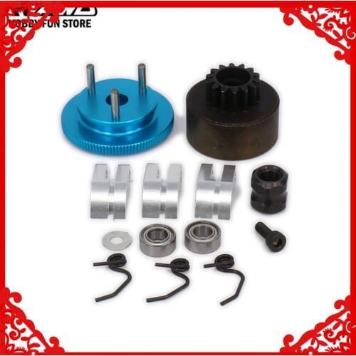 RCAWD Flywheel Assembly 14T Gear 3 Clutch Spring Cone Engine Nut Bearing Clutch Set Motor Component For 1/8 RC Car Nitro HSP