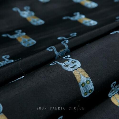 Cute insect , yarn-dyed couture fashion fabric, linen blends, bold color, sew for top, shirt, jacket,dress, pants, craft by yard