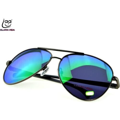 2019 Oculos De Sol Feminina Sunglasses Men Polarized Clara Vida Double Bridge Coated Polarized Sunglasses With Uv400 Uv100