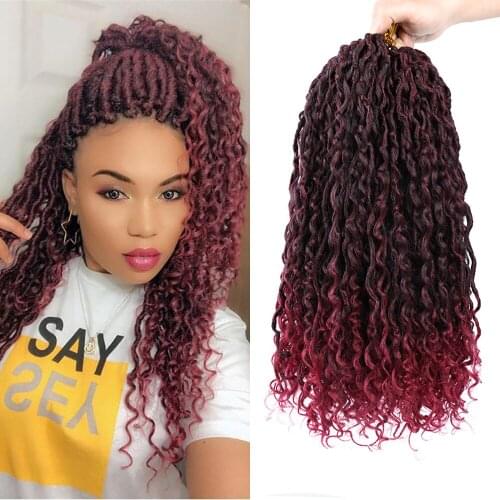 Goddess Locs Crochet Hair River Locs Pre Looped River Fauxs Locs Boho Hippie Locs Wavy Crochet Braiding for Women Hair Extension