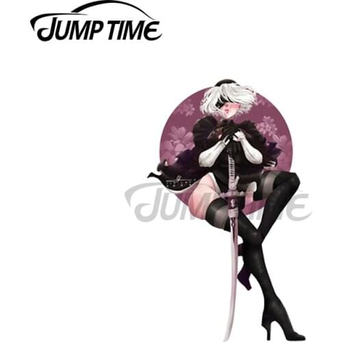 JumpTime 13 x 3.6cm For Nier Automata 2B Car Assessoires Stickers Bumper Decal Personality Car Door Protector Occlusion Scratch