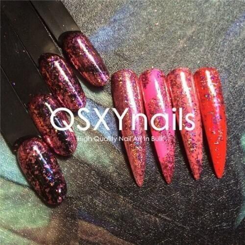 WHOLESALE 50g Pink Holographic Flakes Chrome Mirror Powder Pigment Unicorn Nails Glitter for Nail Art Gel Nail Polish Manicure