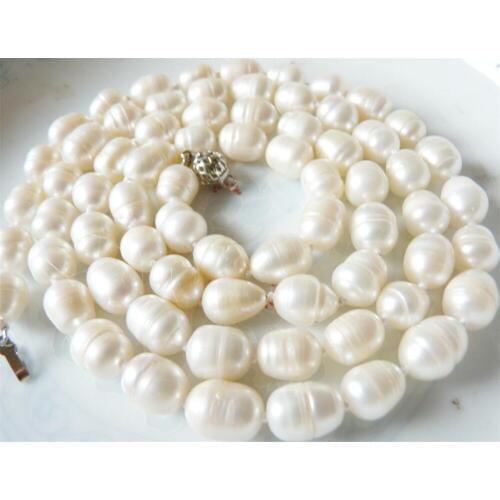 HOT free shipping gorgeous 9-11mm white irregular Akoya pearl fashion women chokers beaded necklaces 18inch bv05