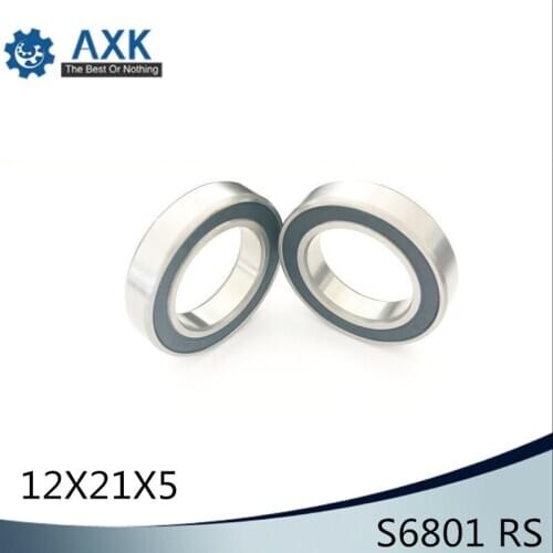 Bearings 6801 ( 1 PC ) 12*21*5mm 440C Stainless Steel Rings With Si3N4 Ceramic Balls Bearing S6801 S6801RS