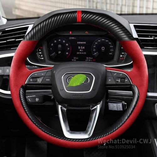 Steering wheel cover For Audi A4 Allroad Q3 Q2L Q7 Hand stitch Premium leather steering wheel handle cover car accessories
