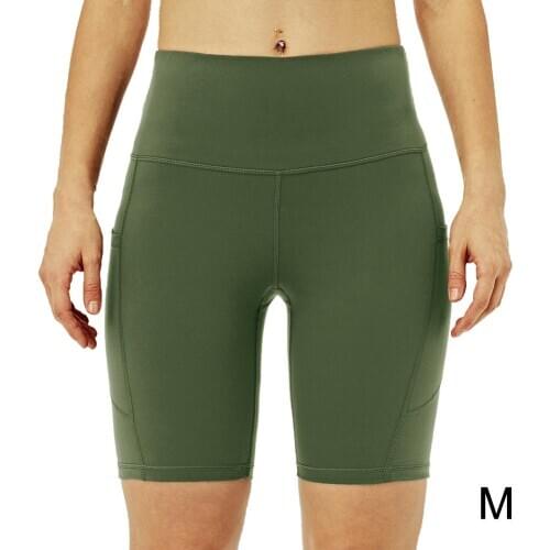 High Waist Yoga Shorts Workout Running Shorts With 3 Pockets Gym Shorts Fitness Sports Leggings Tight Elastic Sport Shorts