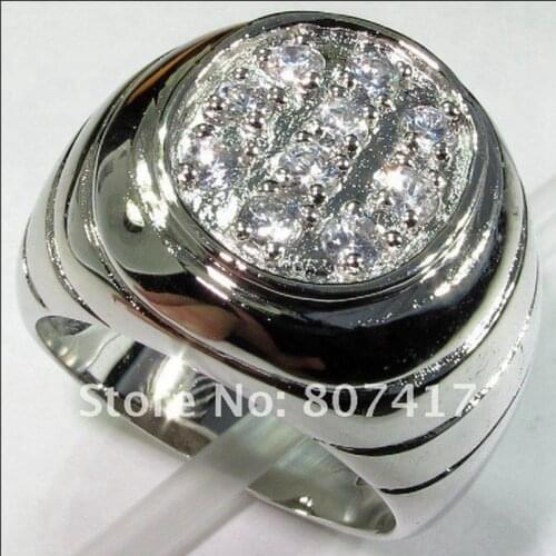 SHUNXUNZE Big Rock Fashion Wedding Rings For Noble Women Explosion Models White Cubic Zirconia Rhodium Plated R224 size 6 7 8 9