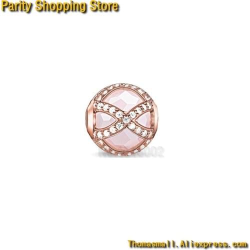 ThomasET1148 - "Maharani pink" Bead new Ts Charm Gift Jewelry 925 Sterling silver fashion accessories
