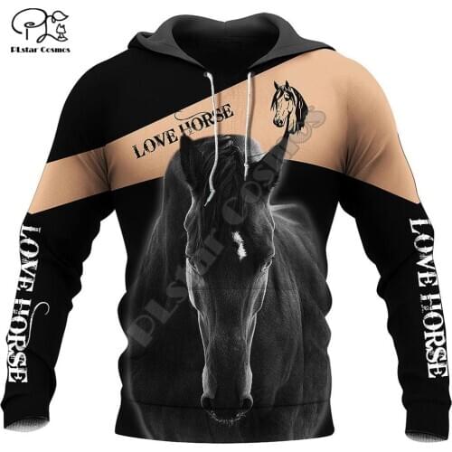 PLstar Cosmos Horse Tattoo Animal Funny Streetwear Harajuku Trucksuit Autumn Sweatshirt 3DPrint Men/Women Pullover Hoodies D-12