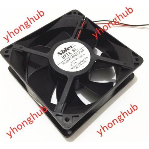 Nidec B34978-55FUJ2 DC 24V 0.41AMP 2-wire 120x120x38mm Server Cooling Fan