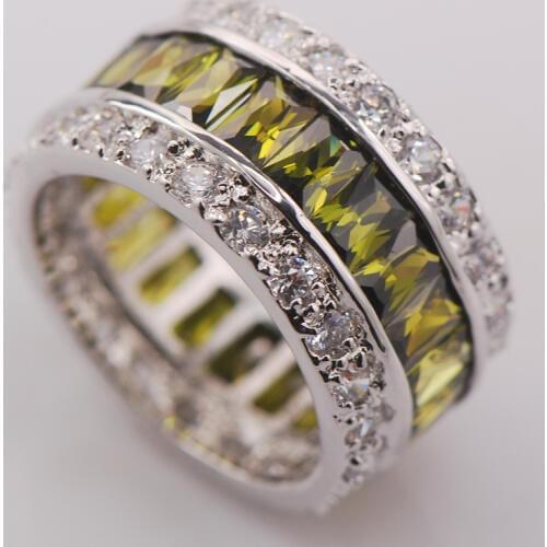 Peridot Women 925 Sterling Silver Ring F680 Size 6 7 8 9 10