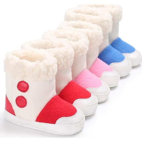 Winter 0-1 years old men and women baby plus velvet snow boots soft bottom non-slip baby toddler shoes