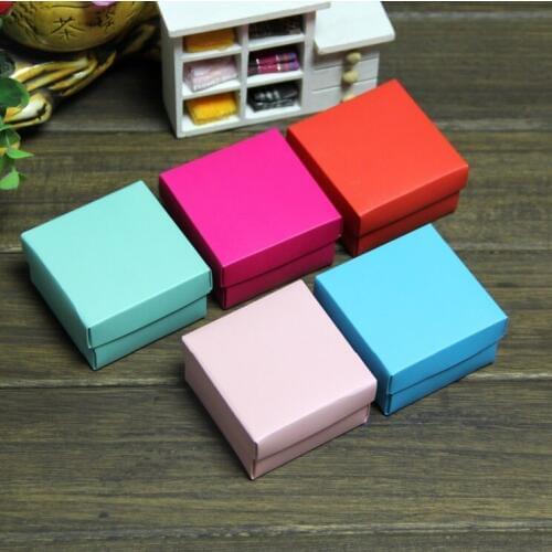 10pcs 5 Color Paper Gift box with lid Gift Carton Cardboard Box DIY Handmade Soap Packaging Box Small Square Wedding Candy Box