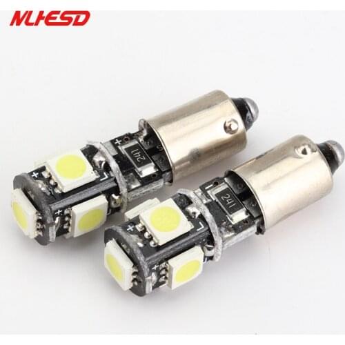 100pcs Ba9s 5 smd 5050 led Canbus Error Free Car Reading Lights T11 T4W 5SMD DOOR LIGHT BULBS NO OBC ERROR White/Blue