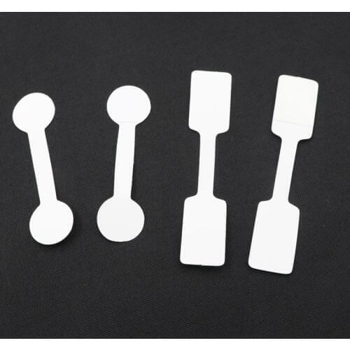 100 Pieces White Blank Price Tag Square Round Heads Paper Labels Sticker For Ring Necklace Bracelet Jewelry Display Retail Store